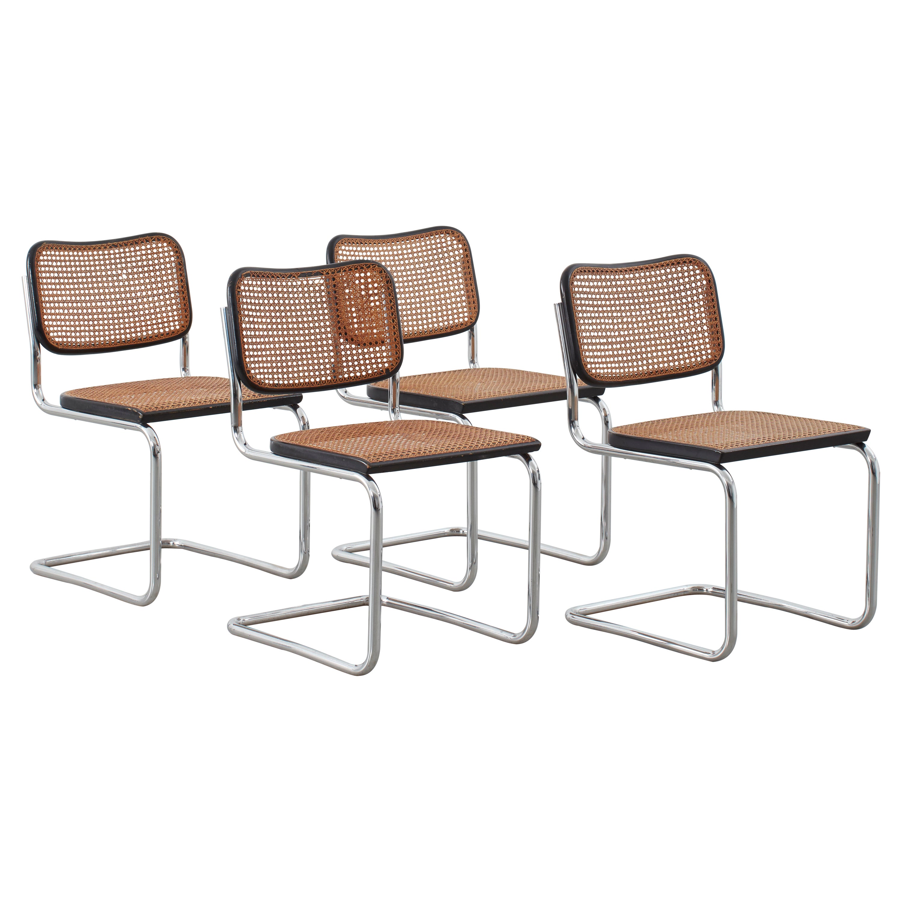 Set of Four Marcel Breuer Cesca Chairs for Gavina, Italy, 1950s