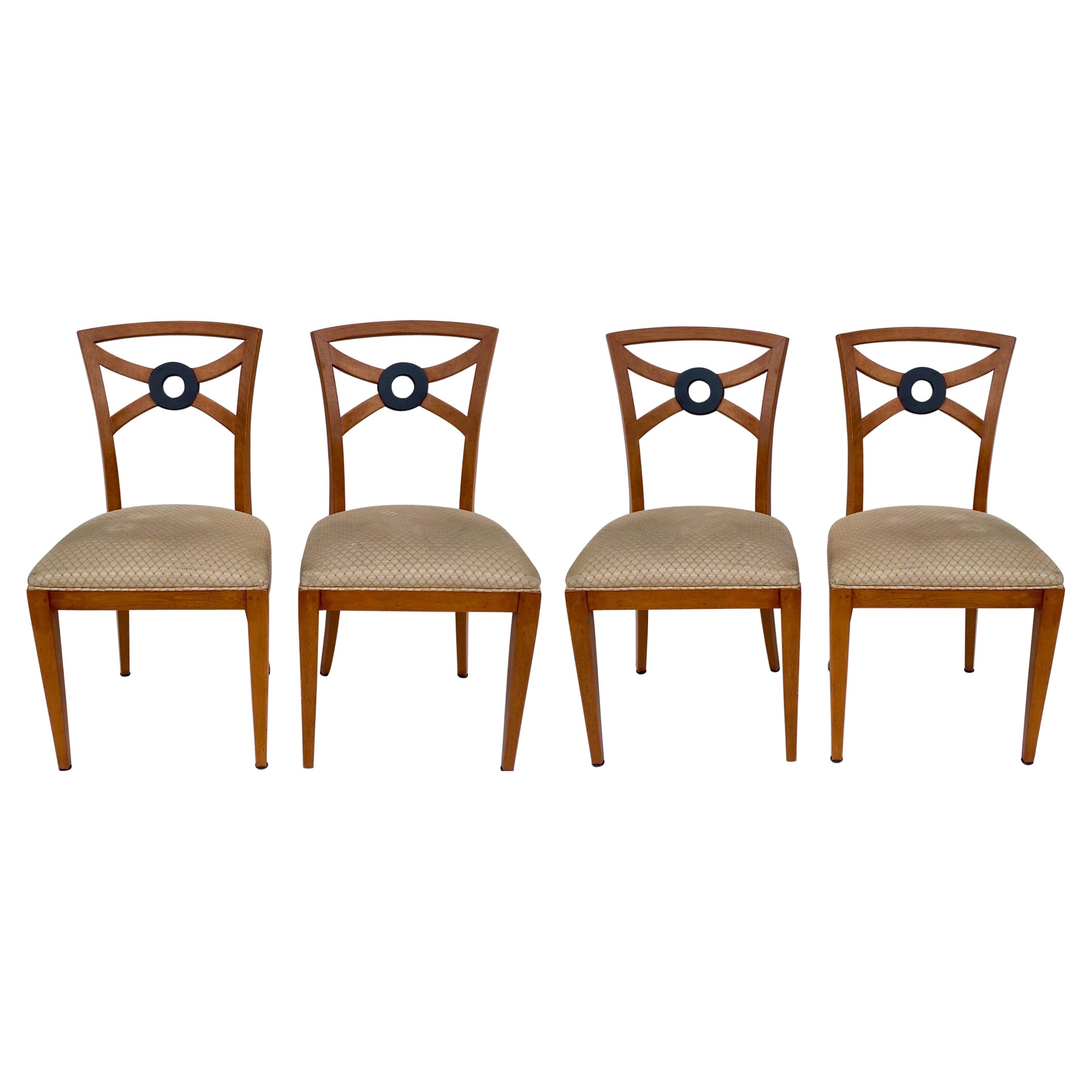 William Switzer Spieltisch-Beistellstühle aus Seidenholz im neoklassischen Stil, S/4 im Angebot