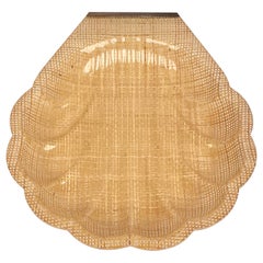Shell Centerpiece Lucite and Rattan Christian Dior Style, France, 1970s
