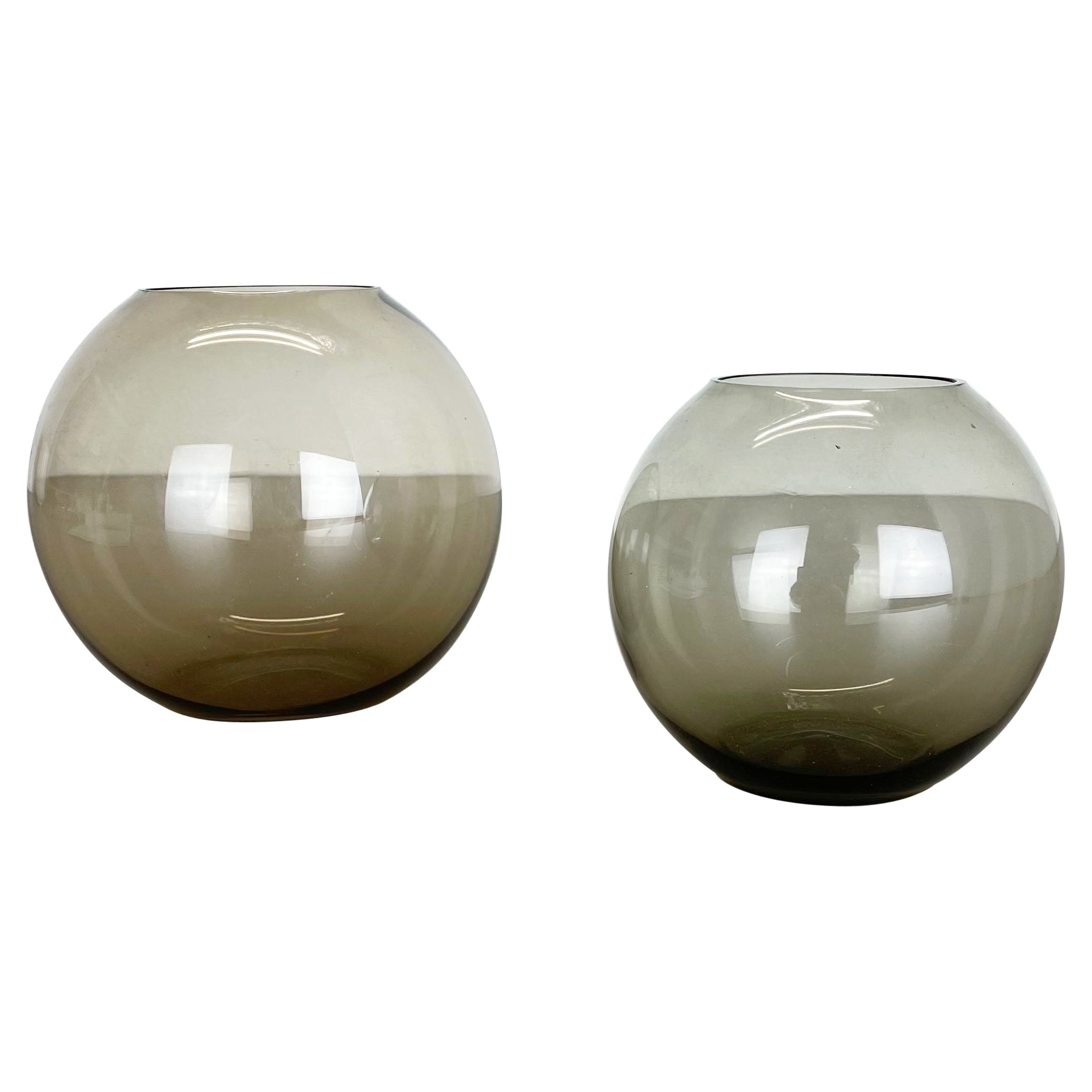 Set of Two Turmalin ball Vases Wilhelm Wagenfeld WMF Attributed, Germany 1960s For Sale