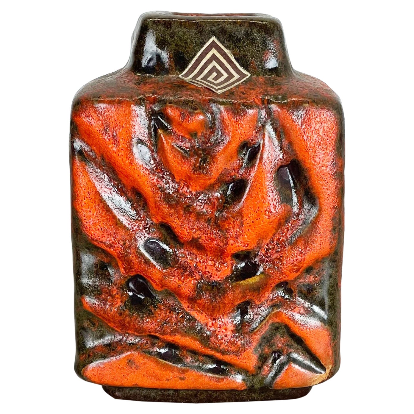 Super-Glasur WGP Fett Lava Keramik Vase Carstens Tnnieshof Deutschland, 1970er Jahre im Angebot
