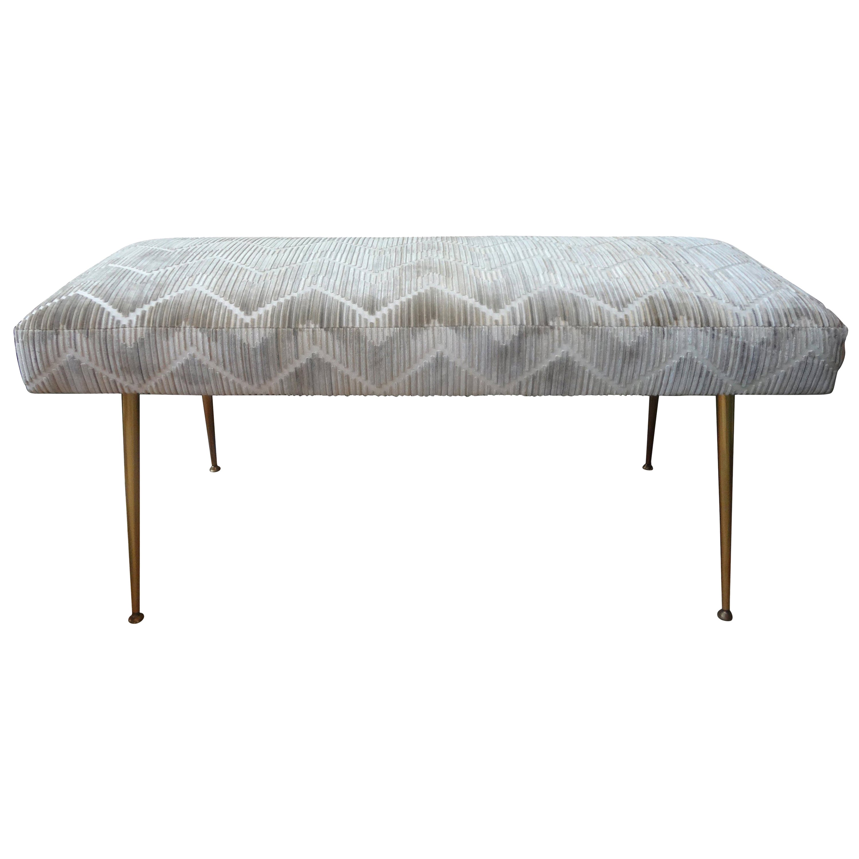 Italian Modern Gio Ponti Inspired Brass Bench
