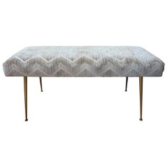 Banc moderne italien d'inspiration Gio Ponti en laiton