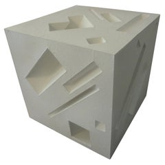 Vintage Mid-Century Modern Abstract Cube Sculpture Signed Steve Upham