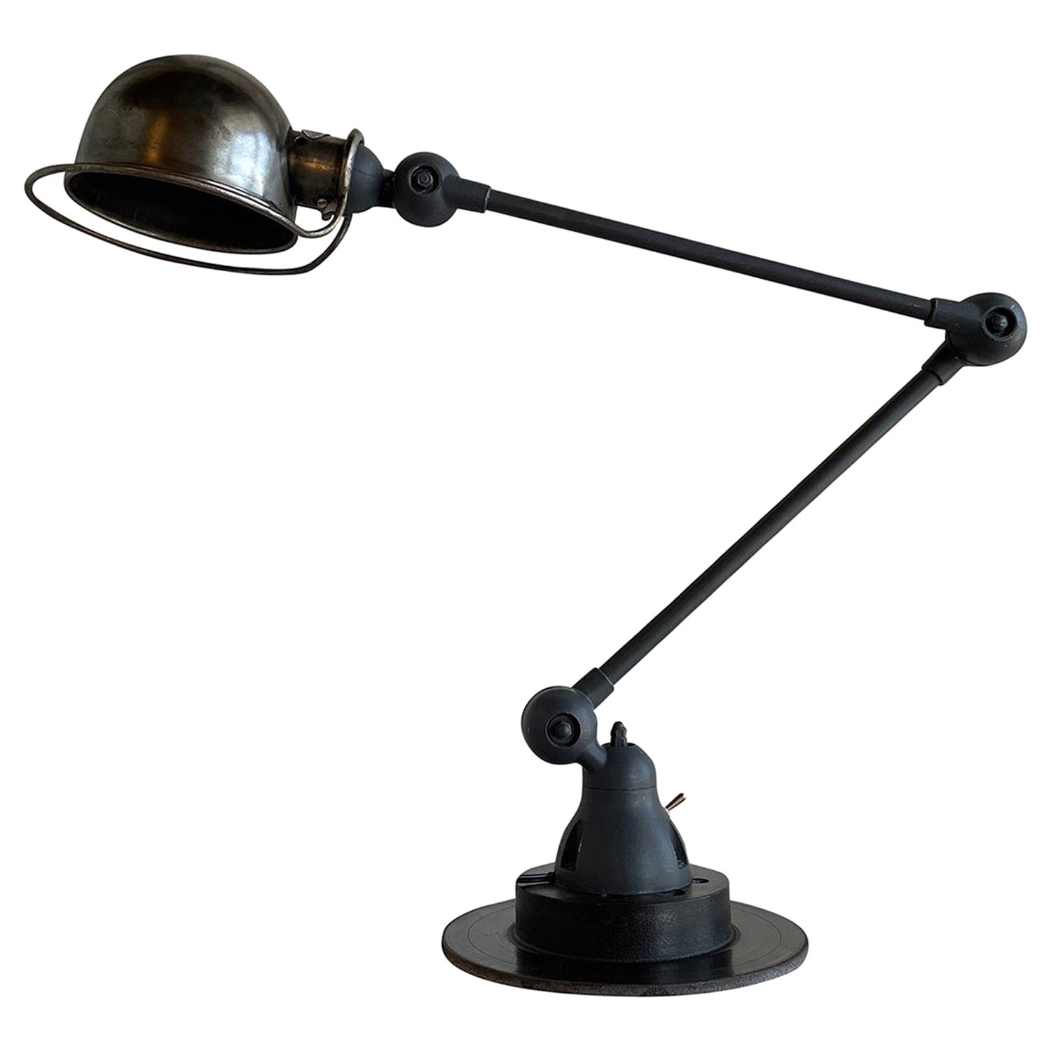 Lampada da tavolo in metallo Jielde francese grigio-nera del XX secolo di Jean Louis Domecq