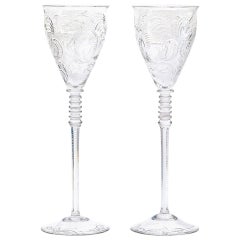 Art Deco Crystal Water Goblets Set of 16 Extra Tall