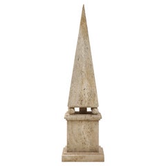 Italian Minimalist Roman Travertine Obelisk, Italy, 1970