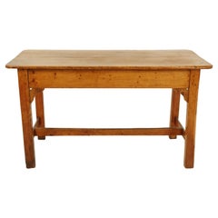 Antique Pine Kitchen Table, Writing Table, Desk, Drawers, Scotland 1890, B2711