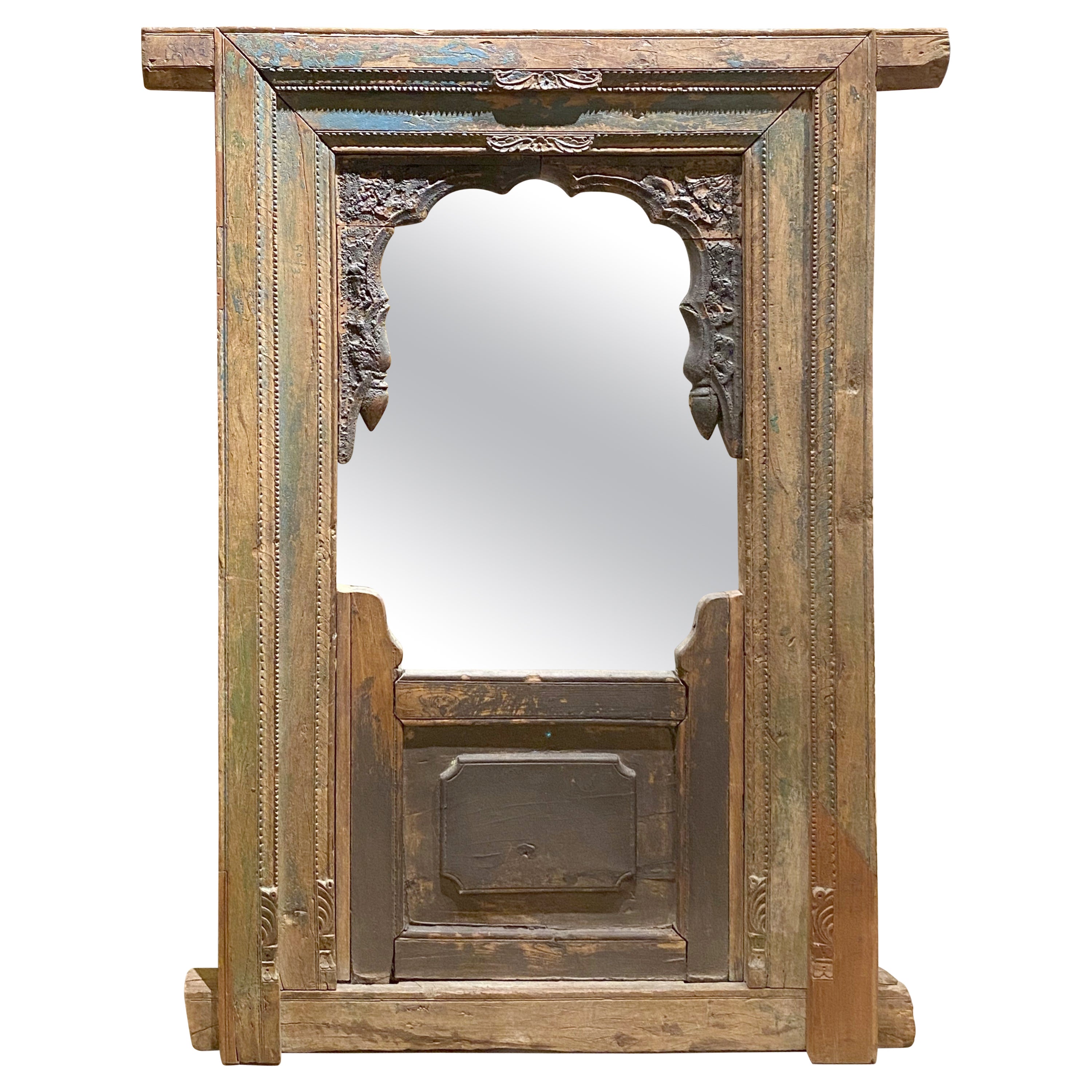South Asian Architectural Element with Wall Mirror