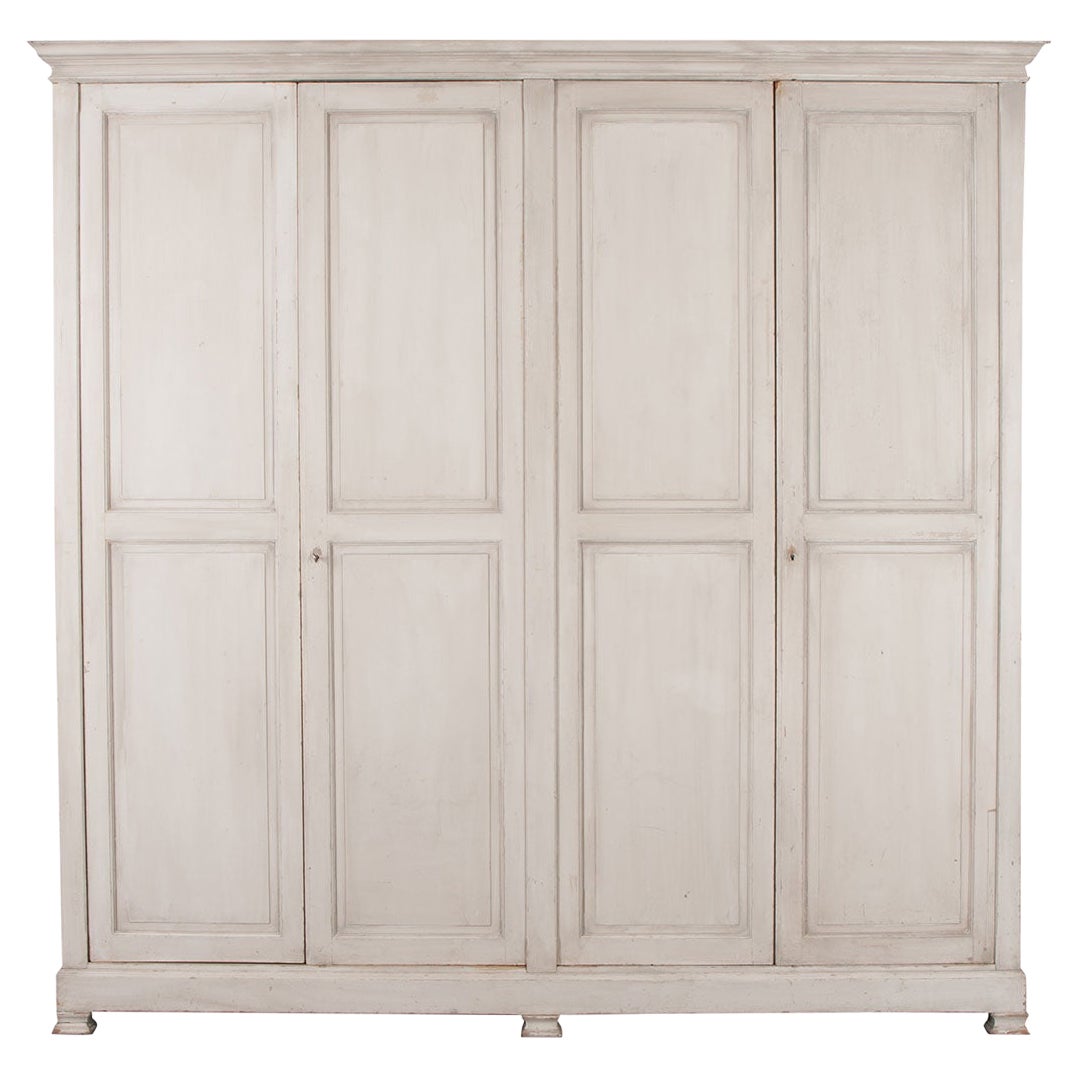 French 19th Century Painted Pine Wardrobe