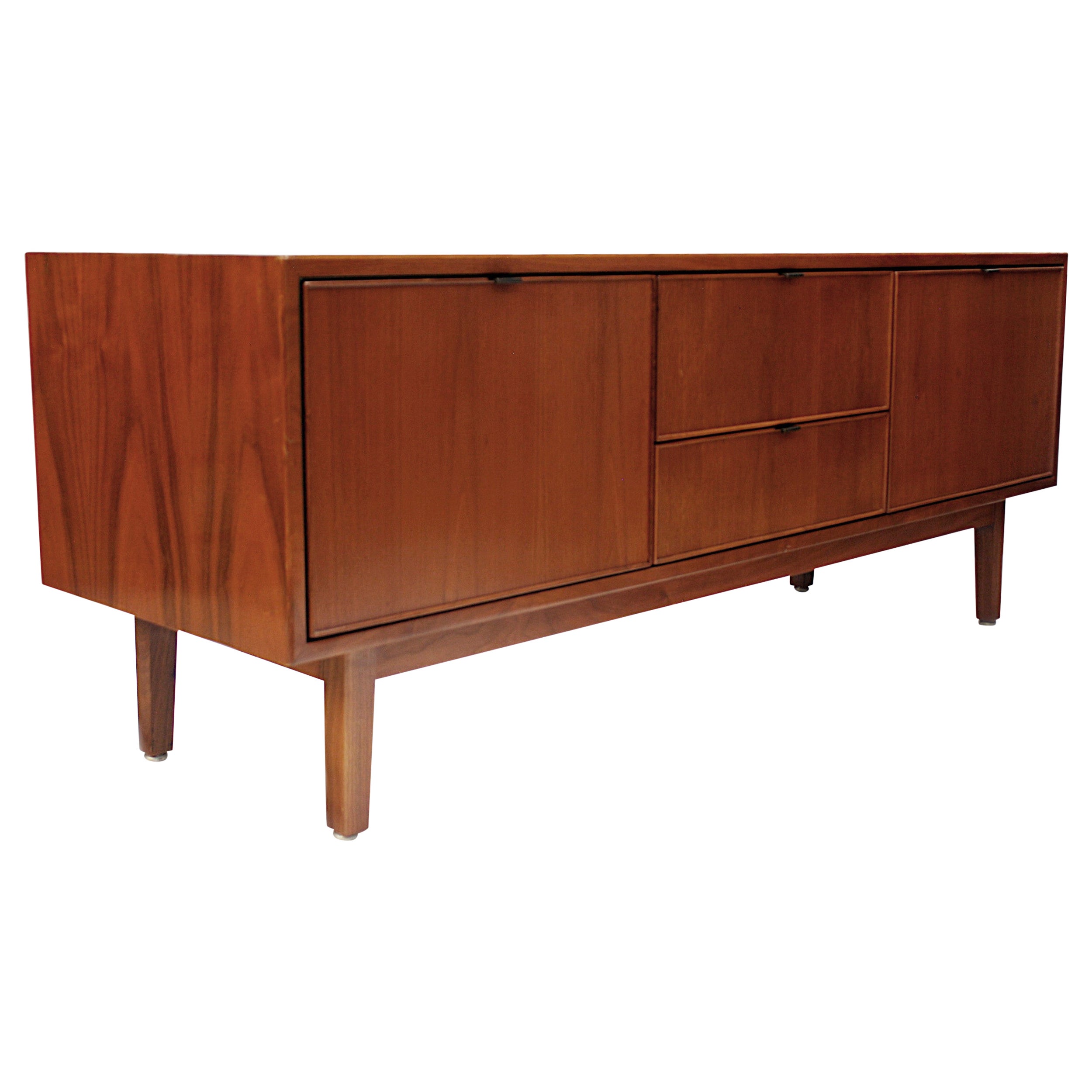 Vintage Mid-Century Modern Stow Davis Walnut Credenza TV Stand by Alexis Yermako