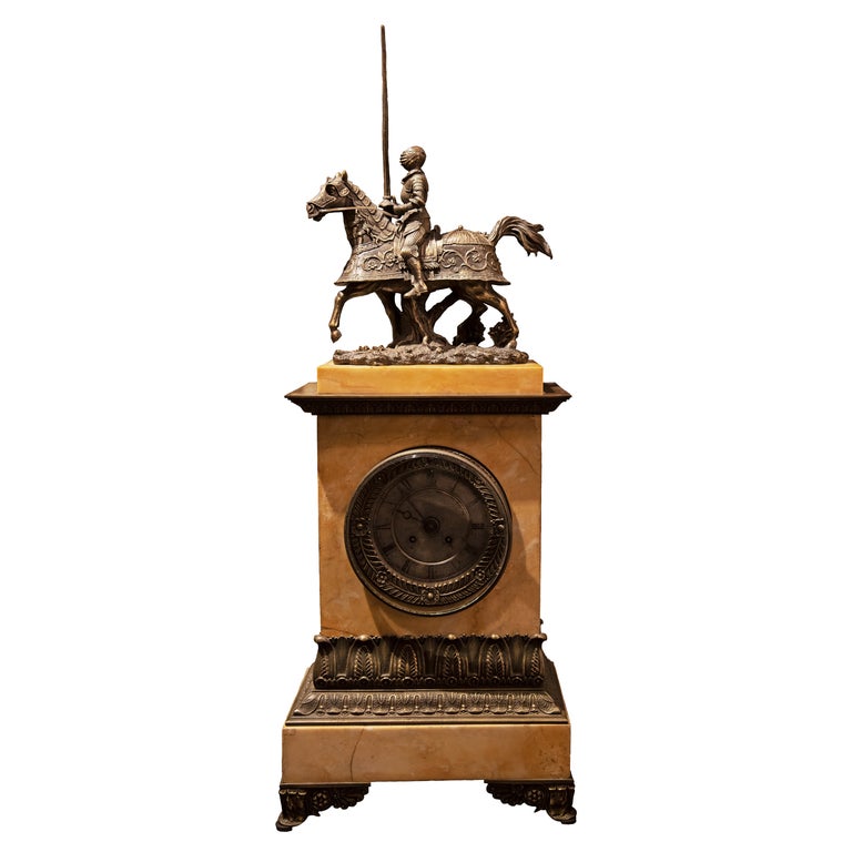 19th Century French Marble Clock For Sale at 1stDibs