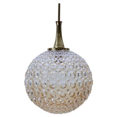 Giant Bubble Glass Amber Pendant Lamp, 1960s