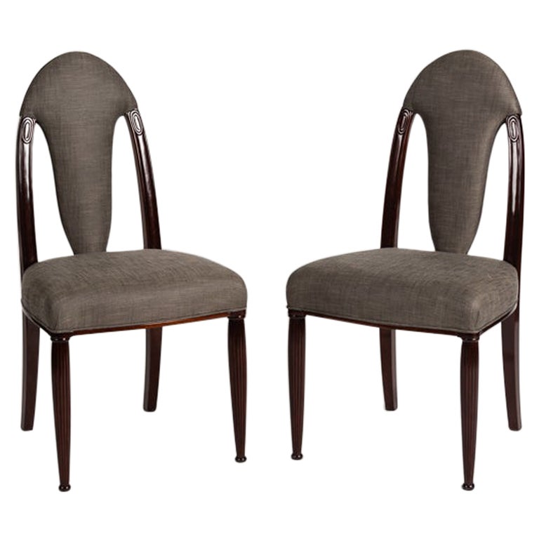 René Joubert & Philippe Petit for DIM, Pair of Art Deco Chairs, France, 1925 For Sale
