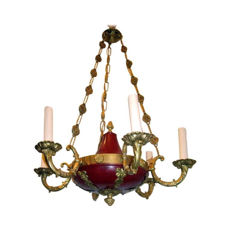 Red Empire Style Chandelier For Sale