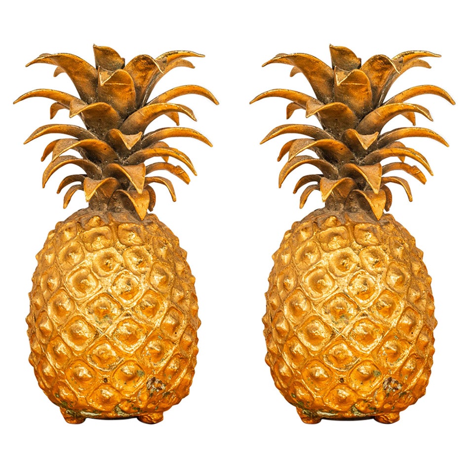 In the Style of the Maison Charles, Pair of Pineapples, circa 1980, France