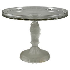 Duncan Miller Three Face Early American Pressed Glass Cake Stand, circa 1890 