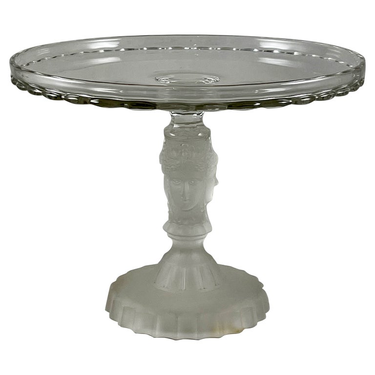 Duncan Miller Three Face Early American Pressed Glass Cake Stand, circa  1890 at 1stDibs | face pressed on glass