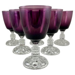 Fostoria Frühes Amerikanisches Pressglas & Geblasenes Glas Lady American Amethyst Becher S/6