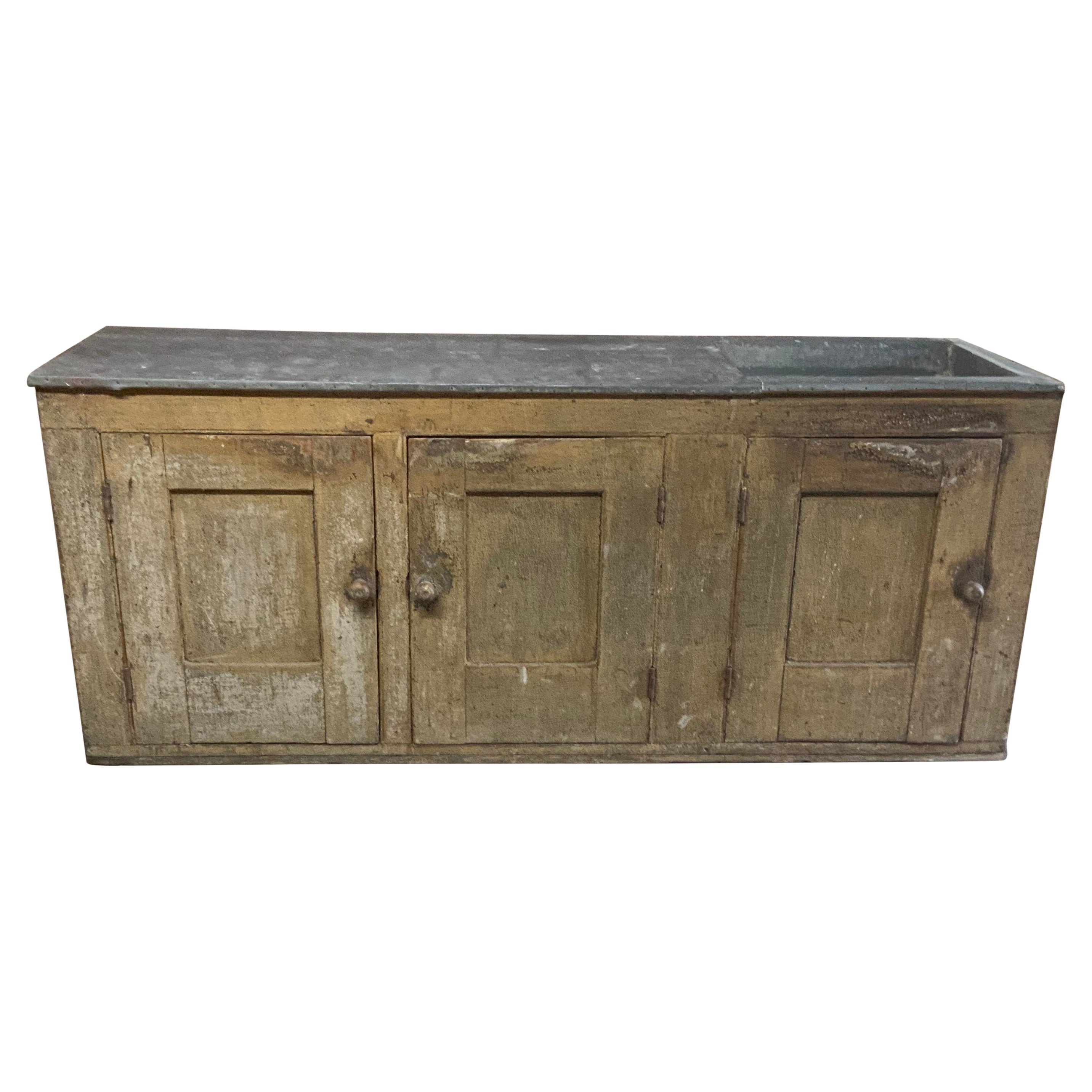 19th Century Country Zinc Top Dry Sink