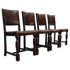 Set of Four Vintage Spanish Revival Style Dining Chairs