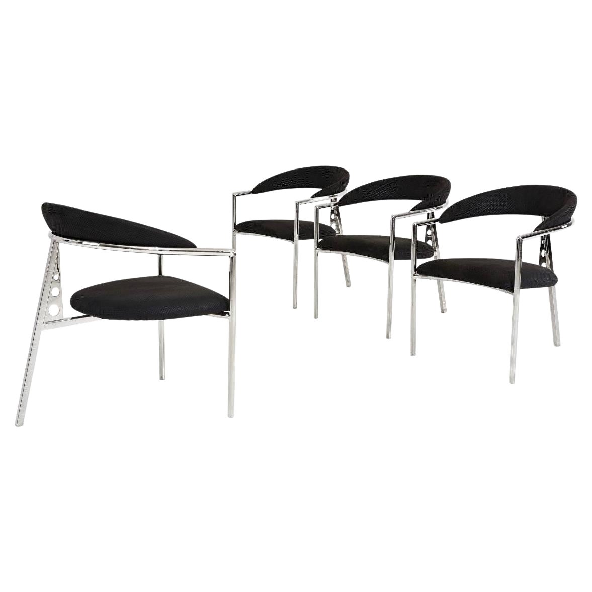 Brueton Postmodern Tripod Chairs, 1980s