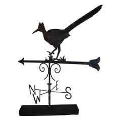 Antique Early 20thc Monumental Road Runner Weather Vane