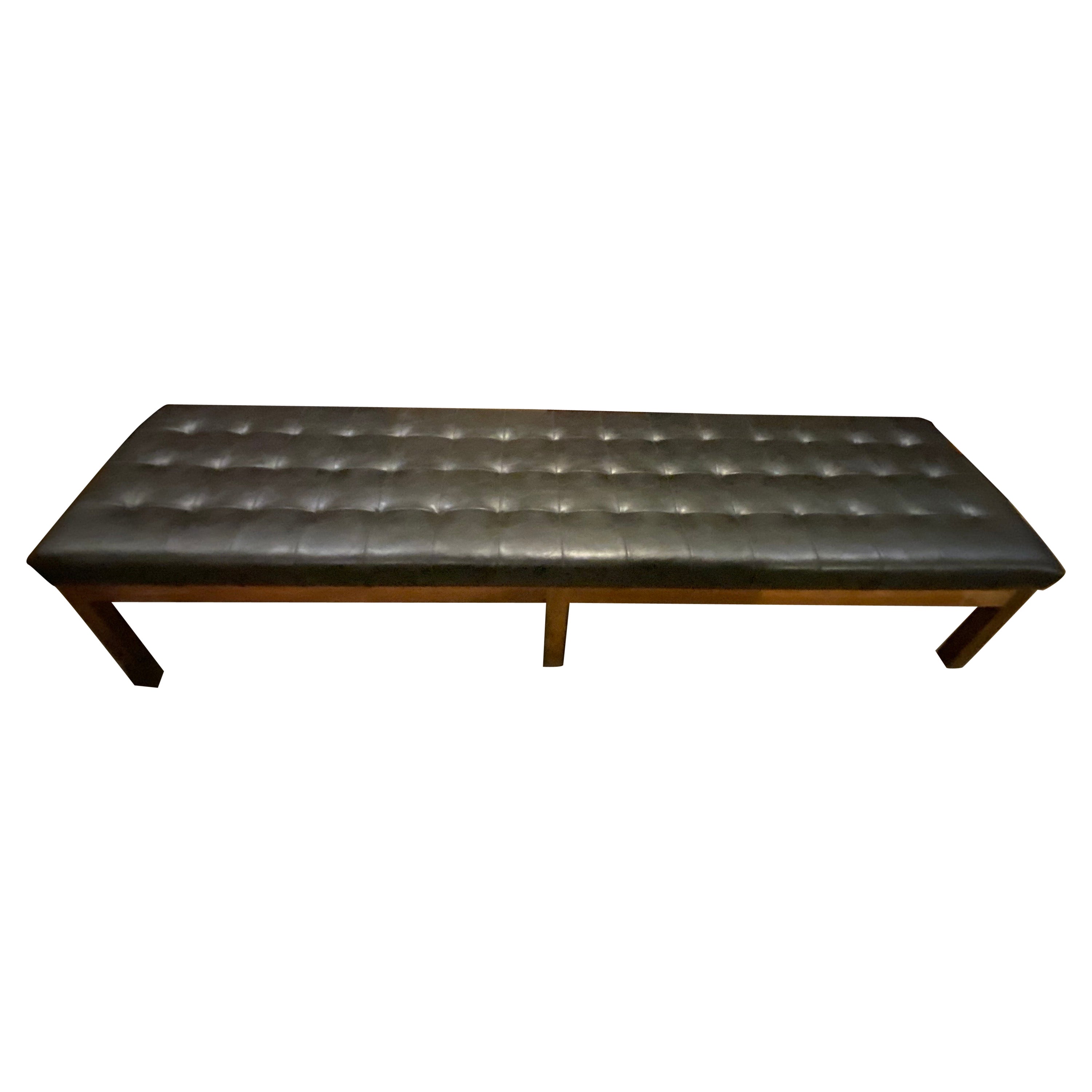 MidCentury Modern Woven Rush Bench at 1stDibs