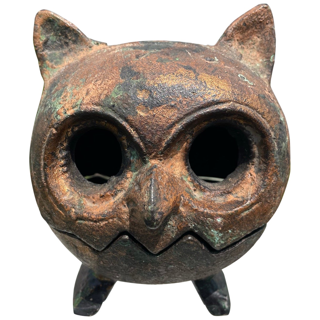 Japanese Hand Cast Gold Gilt "Owl" Lantern