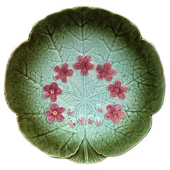 Majolica Flower Plate Sarreguemines, circa 1890