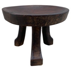 Andrianna Shamaris Antique African Mahogany Wood Stool or Side Table