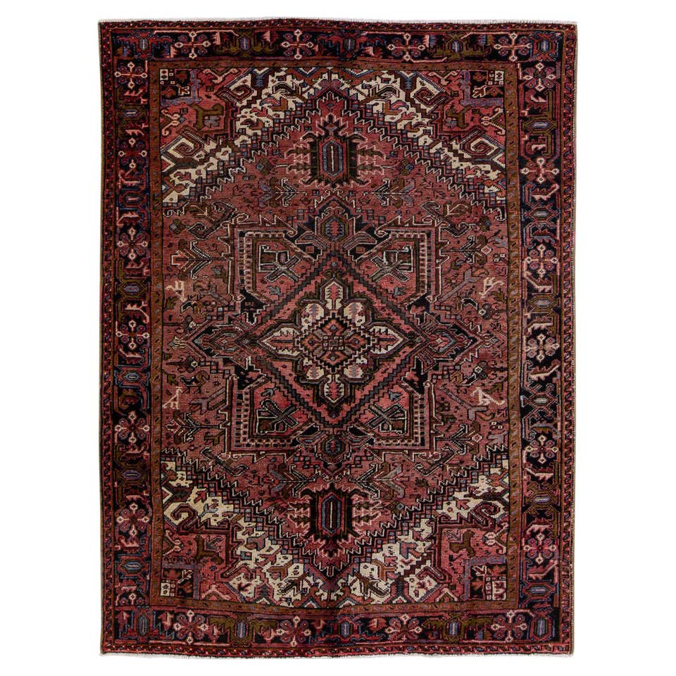 Antique Persian Heriz Rug, Rust Colored, No Medallion, Wool, 1915 For ...