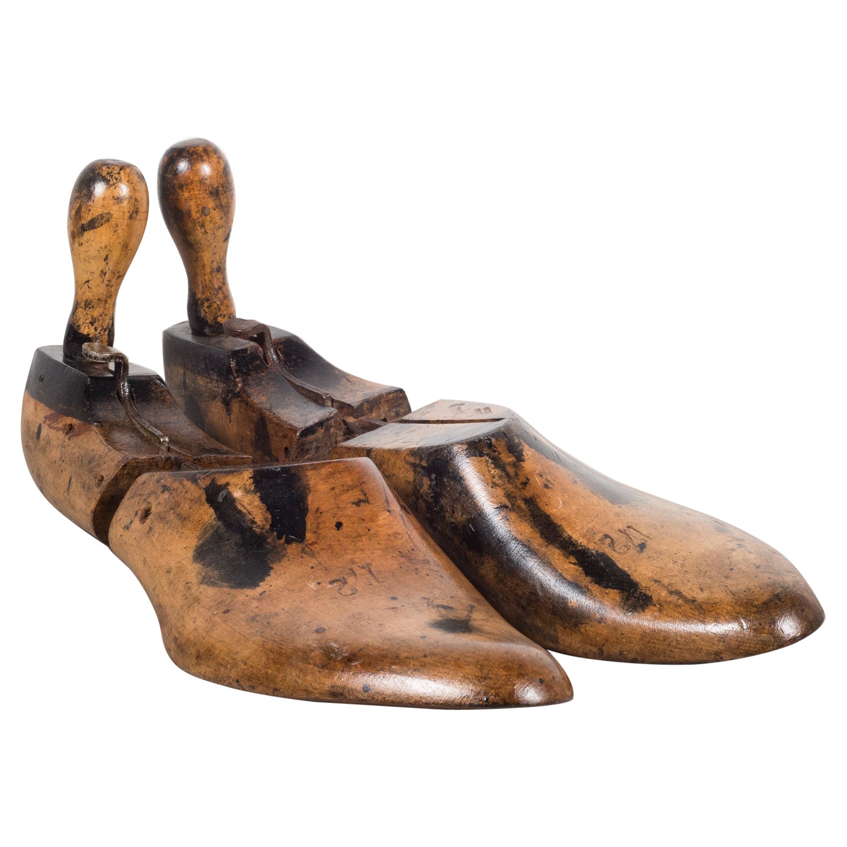 Antique Wooden Shoe Forms with Handles, c.1920