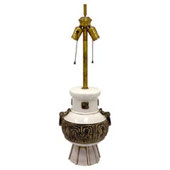 Mid-Century-Tischlampe aus italienischer Keramik von Marbro in der Art von Zaccagnini
