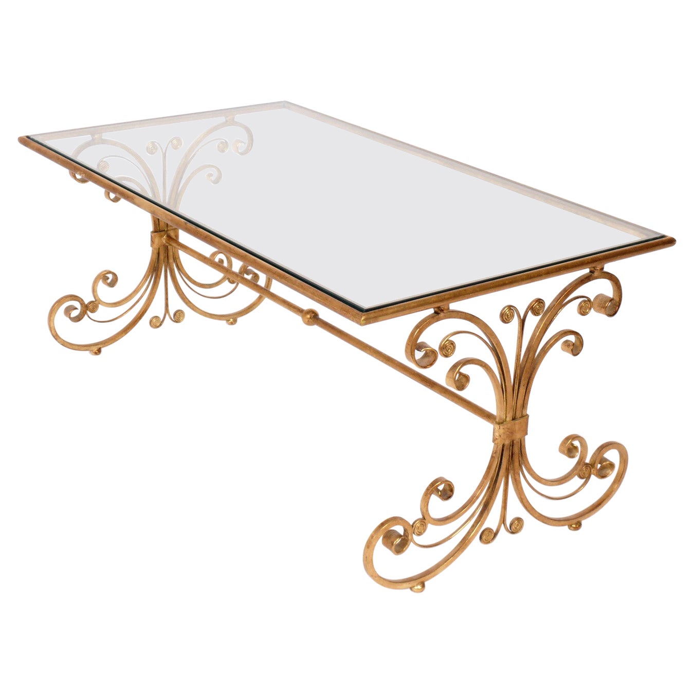 Gilt Metal Coffee Table 