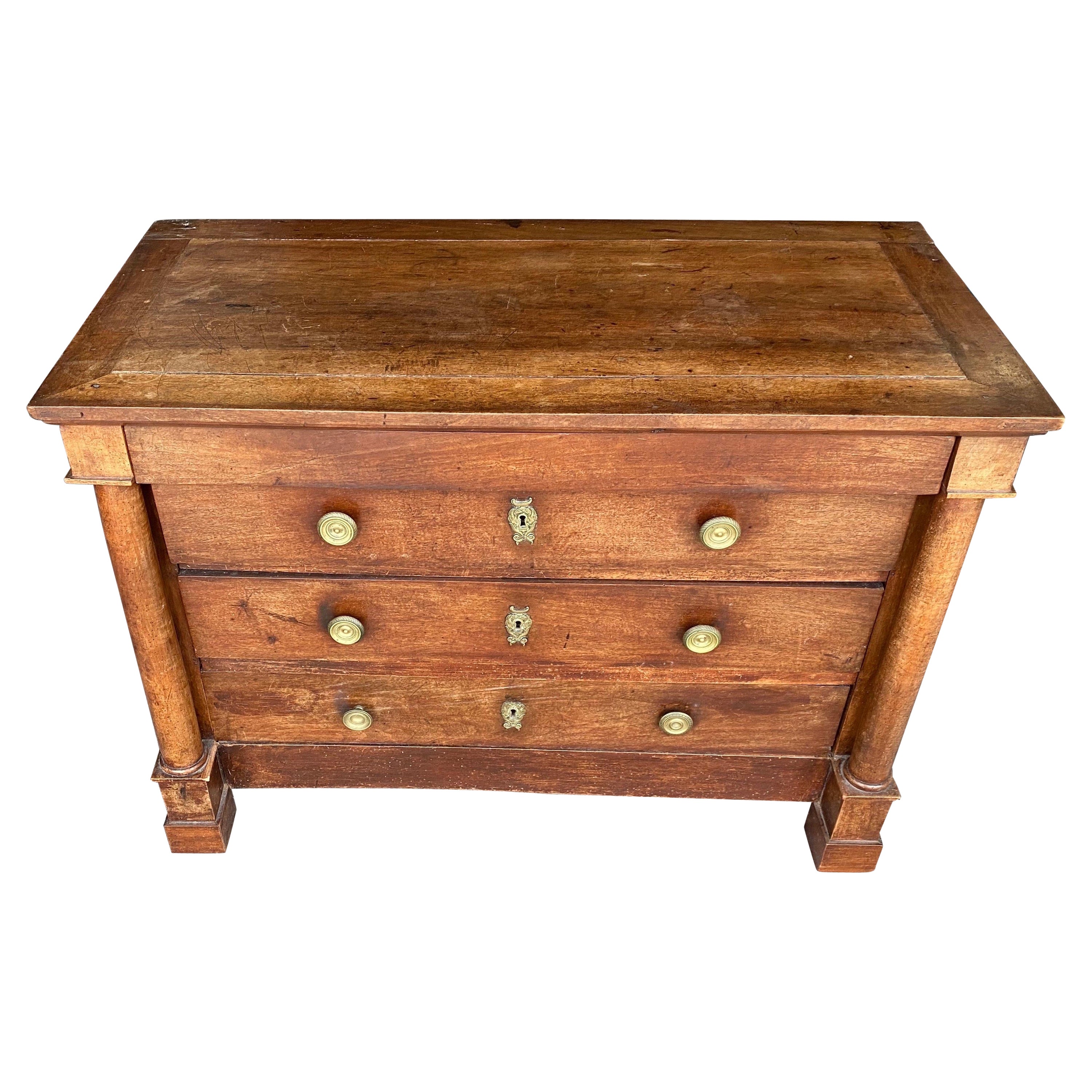 19th Century French Empire Walnut Bedside Commode For Sale