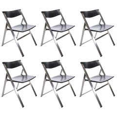 Ensemble de six chaises pliantes P08 de Justus Kolberg pour Tecno, Italie