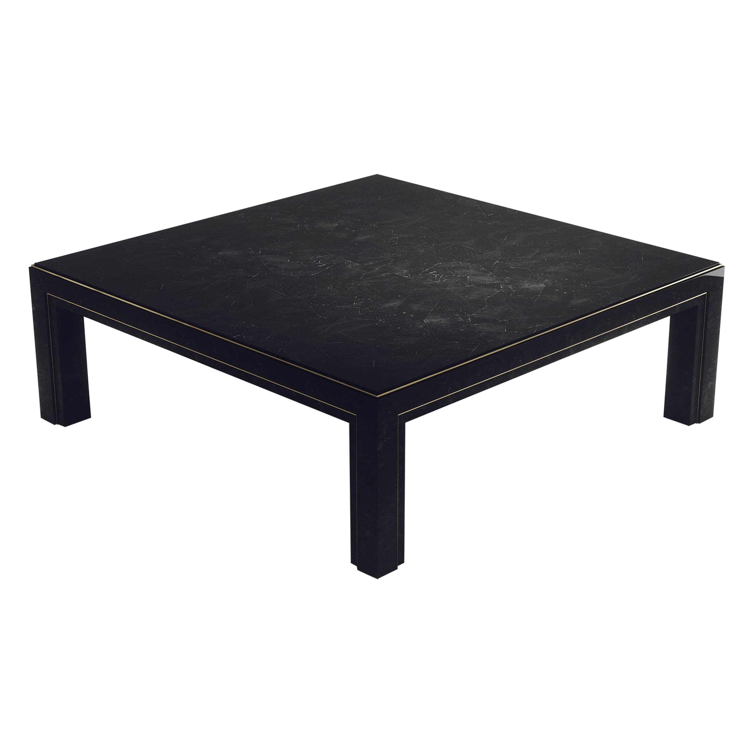 Couchtisch mit Muschelschalenmuster und Bronze-Patina-Messing-Akzenten von R & Y Augousti