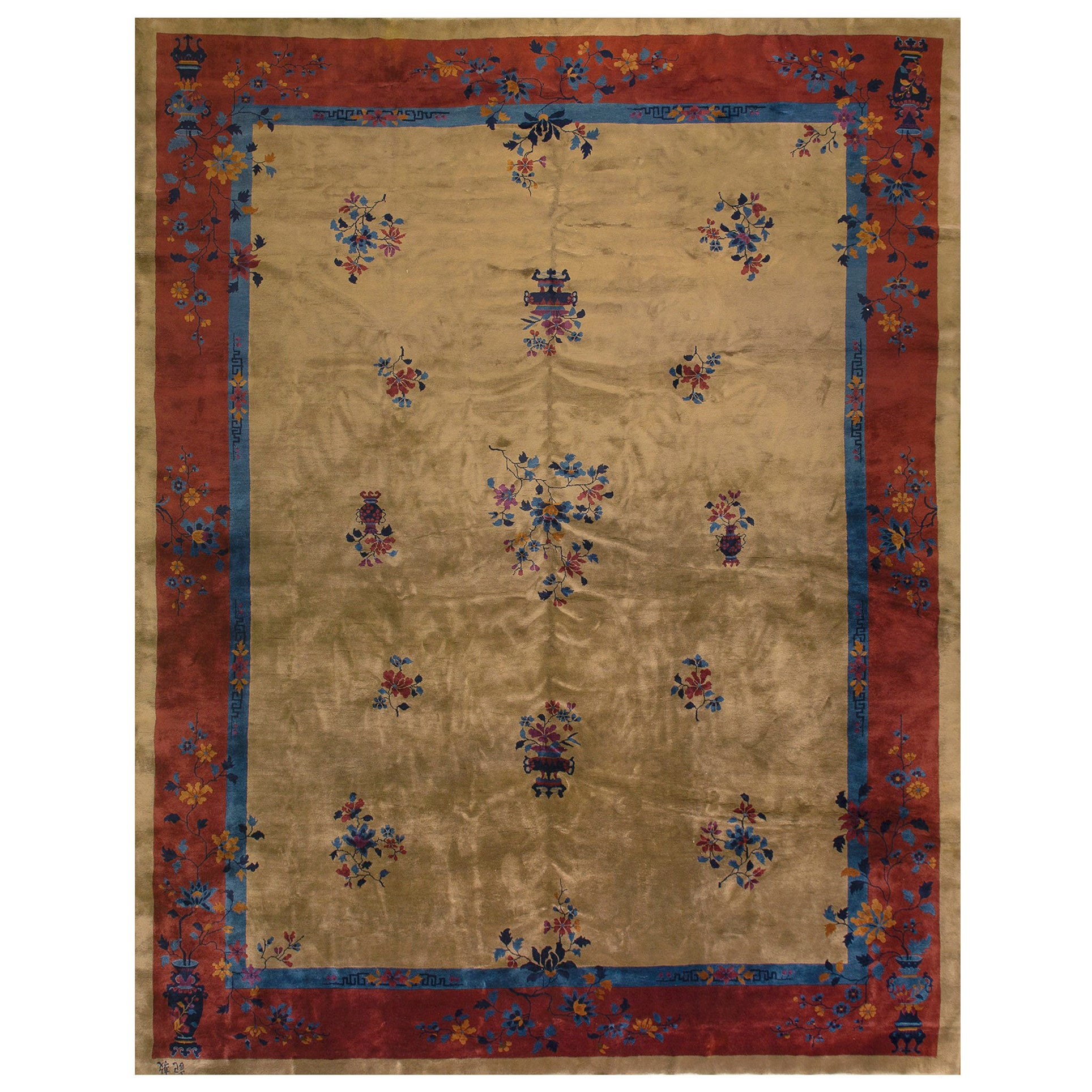Early 20th Century Chinese Manchester Quality Peking Carpet ( 12' x 15'6" ) For Sale