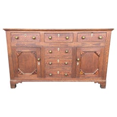 Used 19th Century Inlaid Welsh Oak Dresser Base