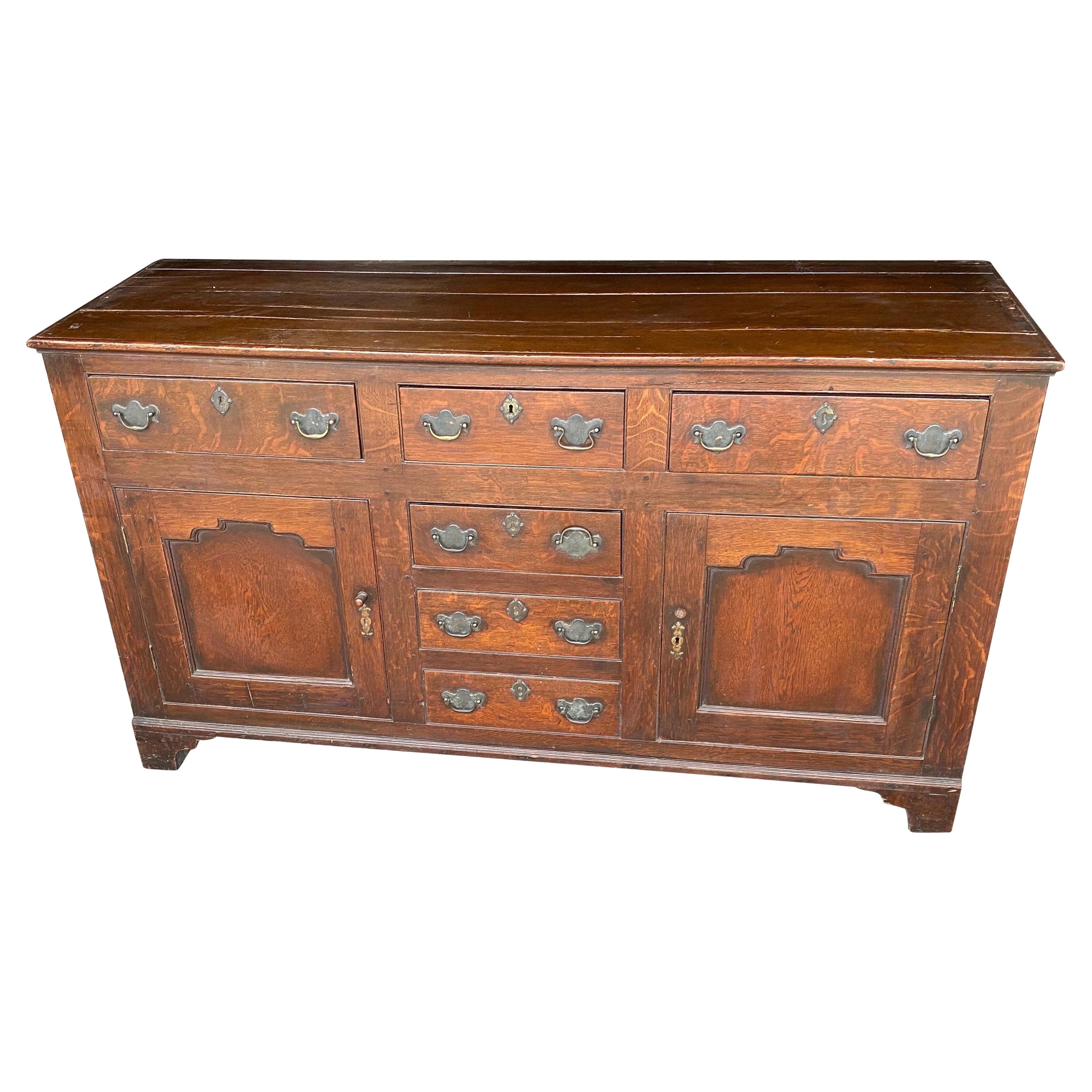 19th Century Welsh Oak Dresser Base For Sale