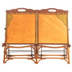 Retro Rattan Handmade Ramon Castellano Leather Duyan Seat Patchwork Kalma Furniture