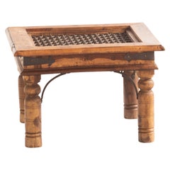 Retro Wood Handmade Table Iron Woven Medieval Design Italian Traditional Furniture