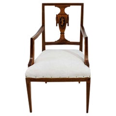 Niederländischer neoklassischer Stuhl mit Intarsien aus gemischten Hölzern:: Ende 18