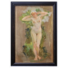 Vintage Nude Painting, Wilhelm Christens, 1930s 