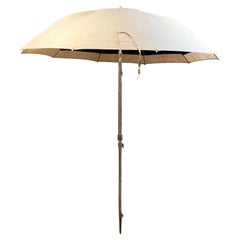 Parasol en lin beige clair avec étui moderne et vintage, années 1970