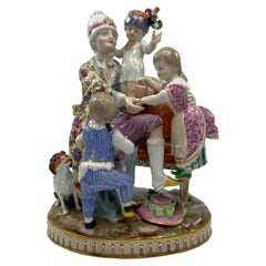 Antique Meissen Porcelain Group, ‘ The Good Father’, c. 1870