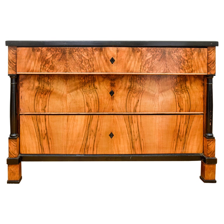 German Biedermeier Walnut Commode at 1stDibs