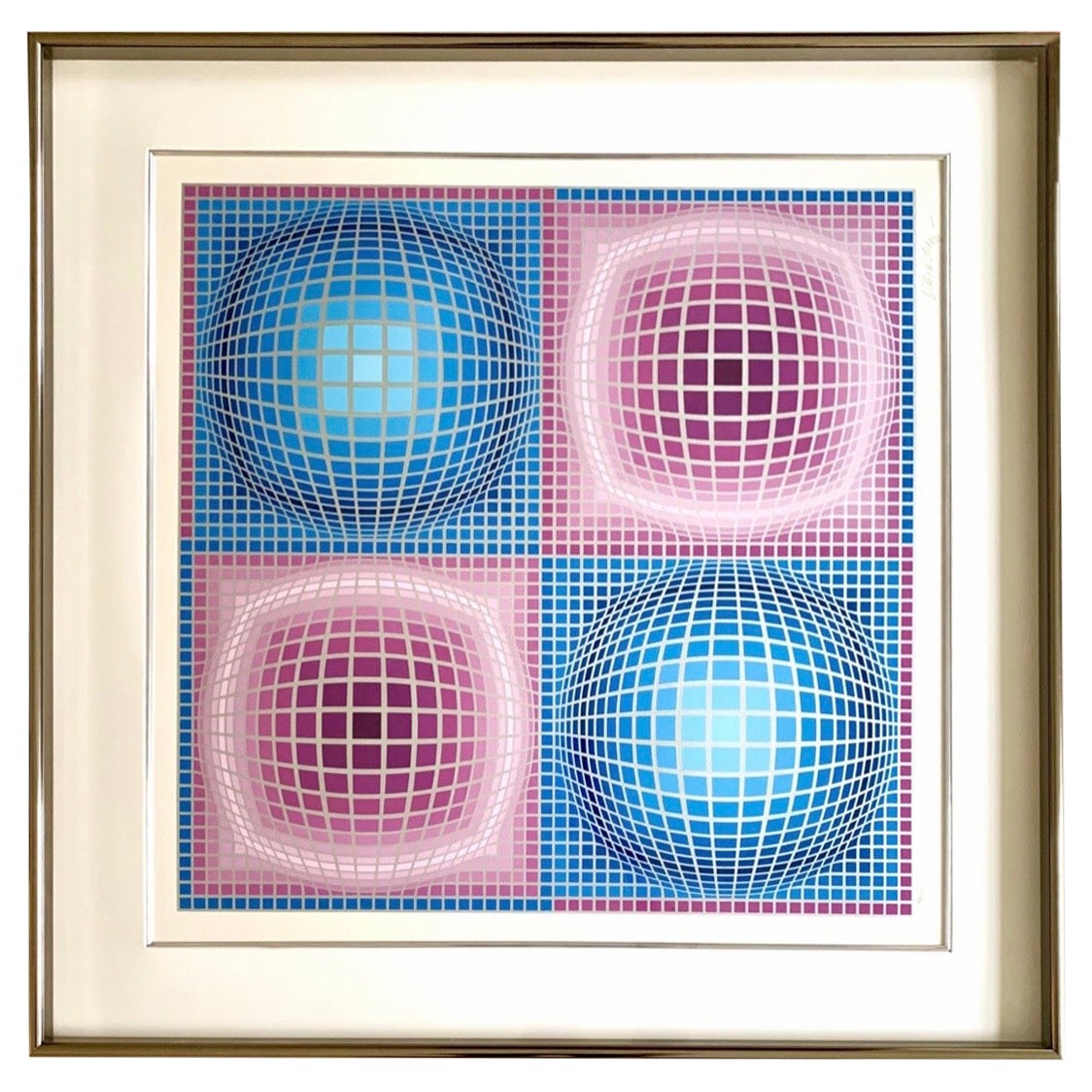 Victor Vasarely Pencil Signed and Numbered Silk Serigraph