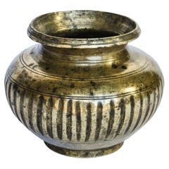 Ritual Libation Topf oder Lota aus Bronze aus Nepal, frühes bis mittleres 20. Jahrhundert